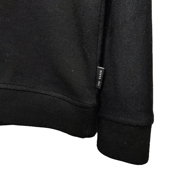 Ted Baker London Slim Fit 1/4 Zip Black Pullover Sweater Men's Large - Picture 7 of 13